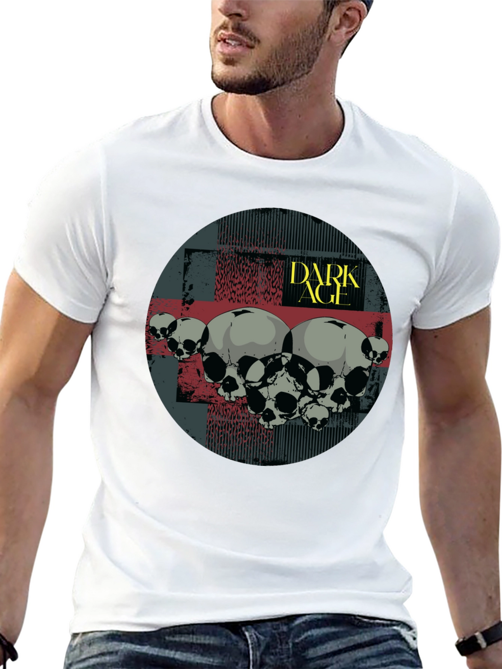 Dark Age Skull Graphic T-Shirt - Black
