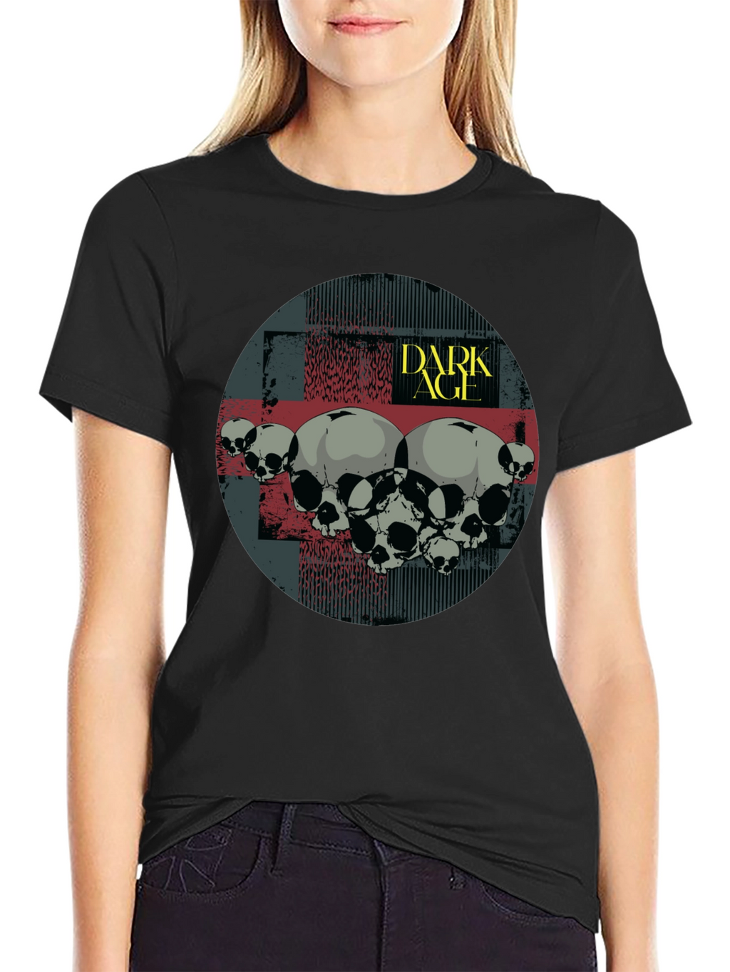 Dark Age Skull Graphic T-Shirt - Black