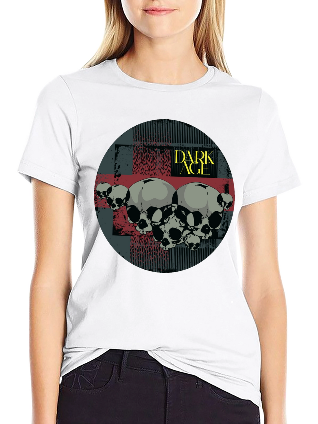 Dark Age Skull Graphic T-Shirt - Black