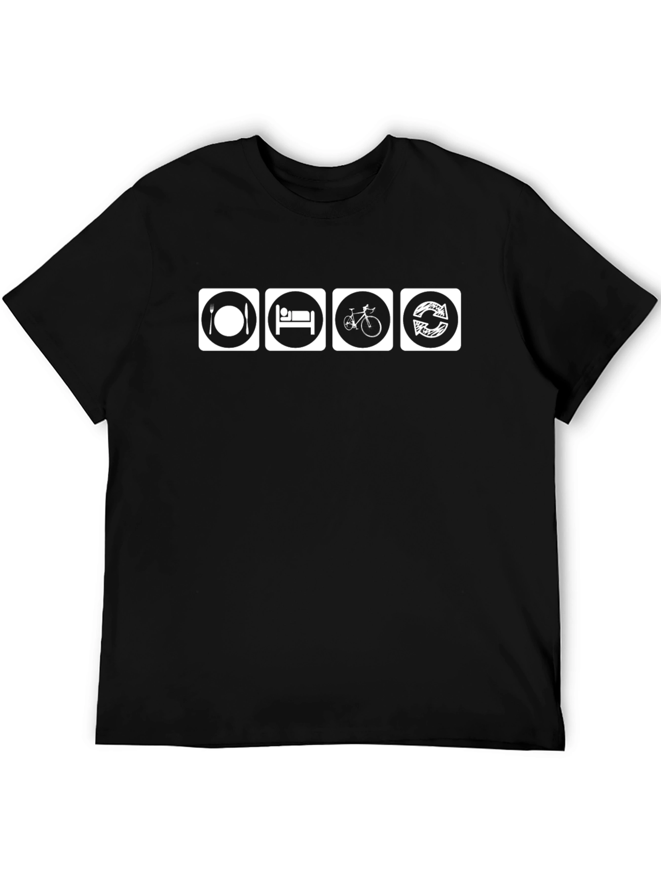 Eat Sleep Cycle Repeat Black T-Shirt