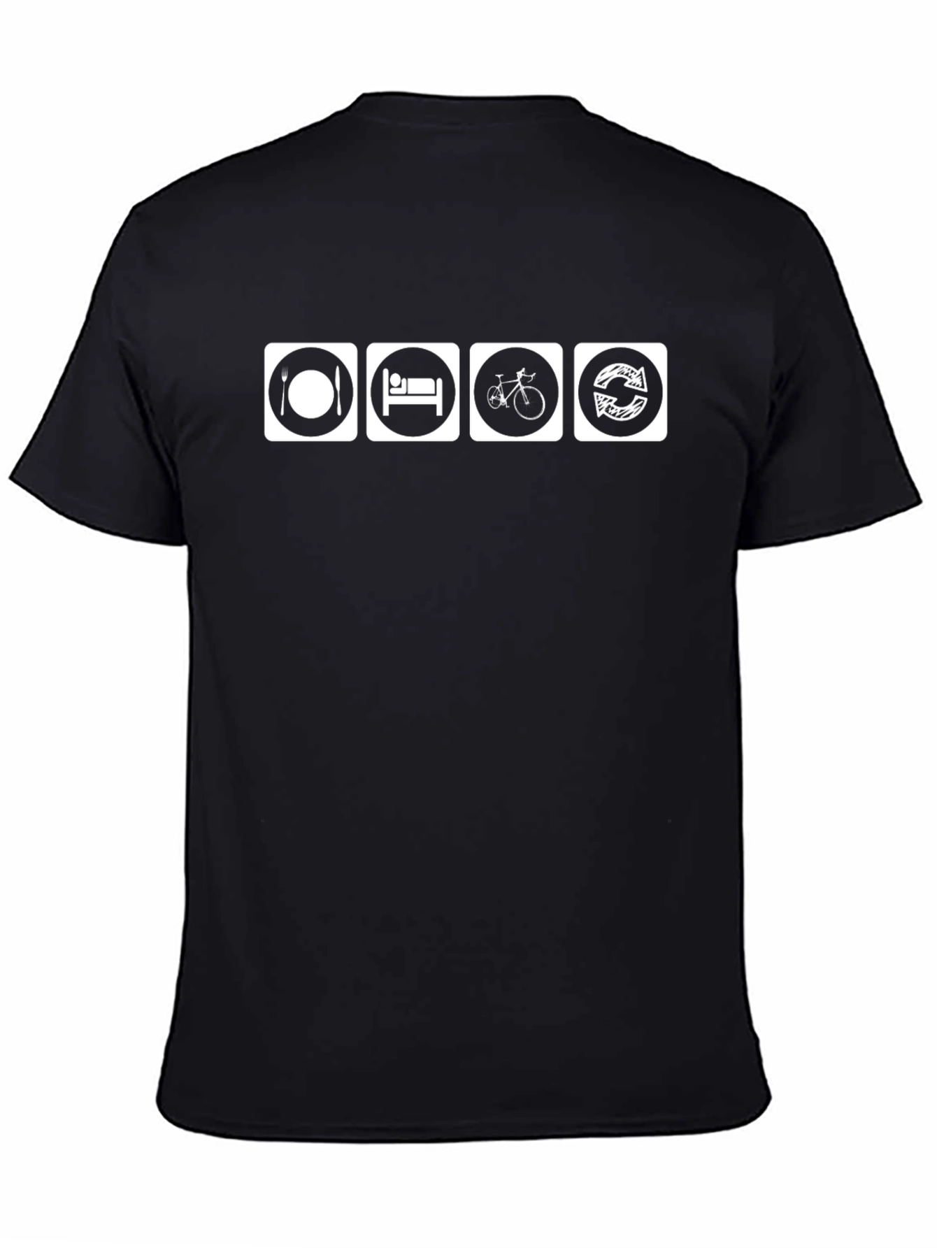 Eat Sleep Cycle Repeat Black T-Shirt