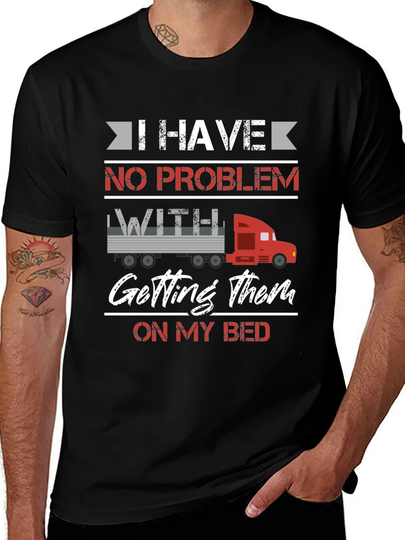 Funny Trucker Bed T-Shirt