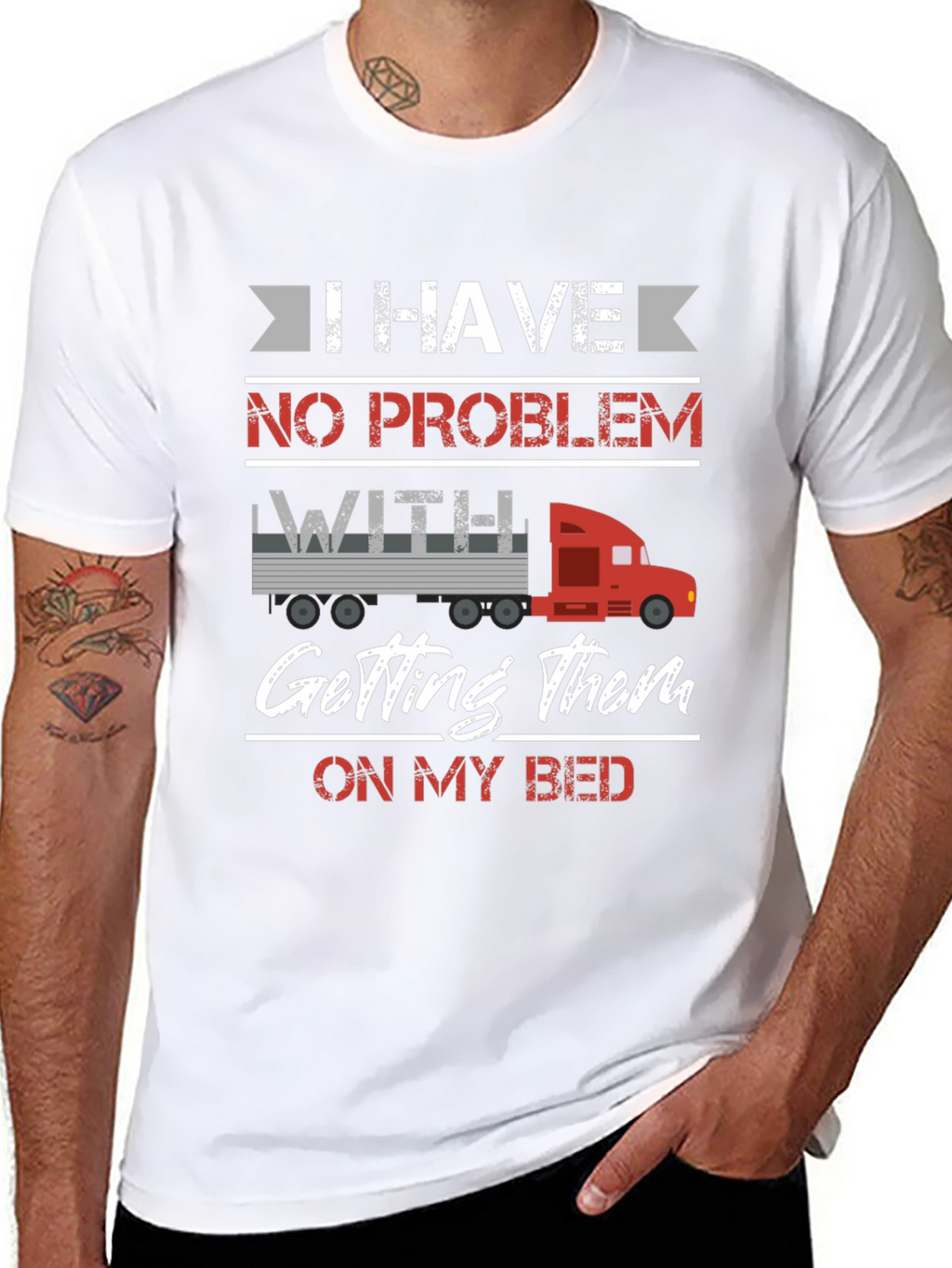 Funny Trucker Bed T-Shirt