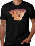 Cartoon Building Black T-Shirt