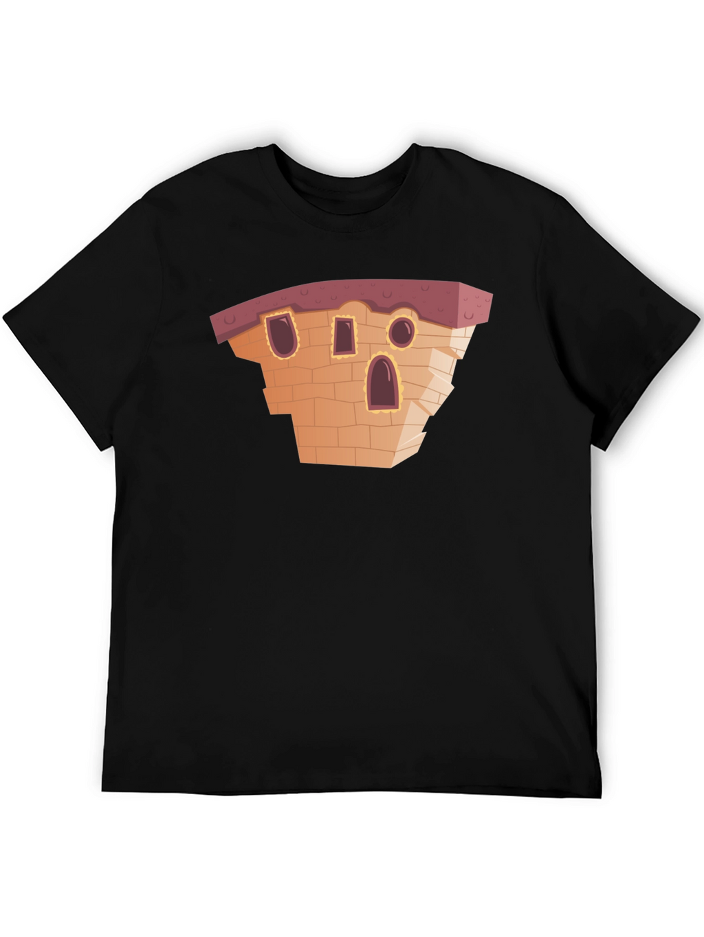 Cartoon Building Black T-Shirt