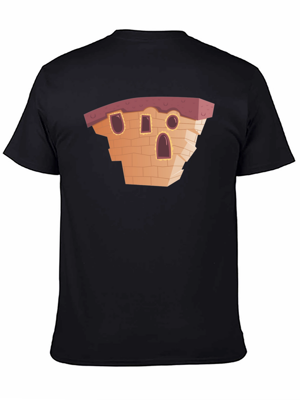 Cartoon Building Black T-Shirt