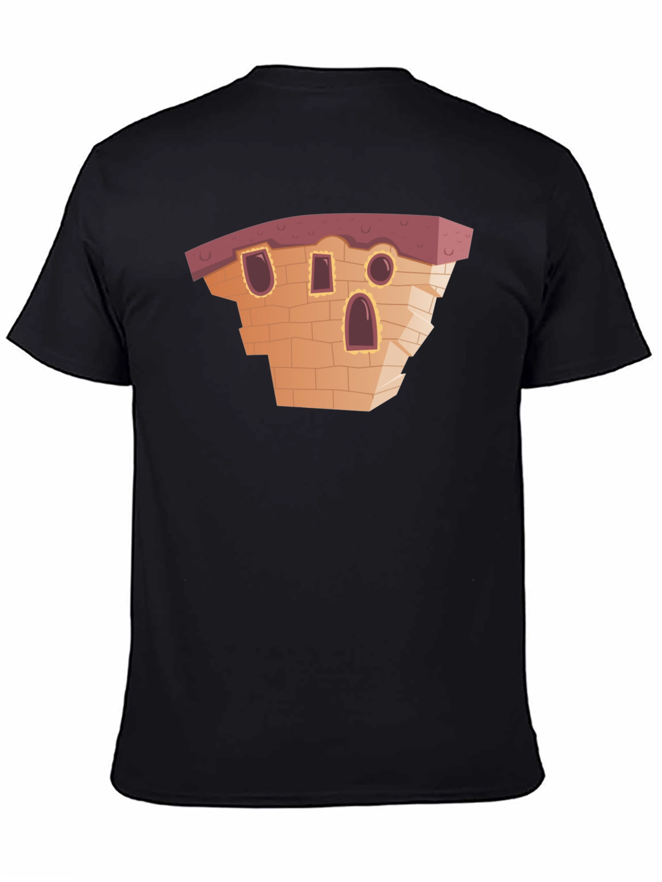 Cartoon Building Black T-Shirt