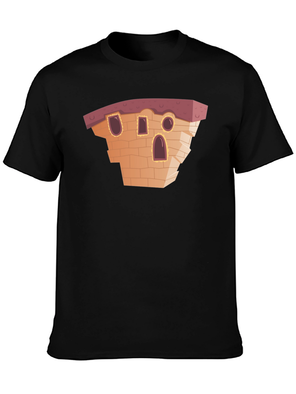 Cartoon Building Black T-Shirt