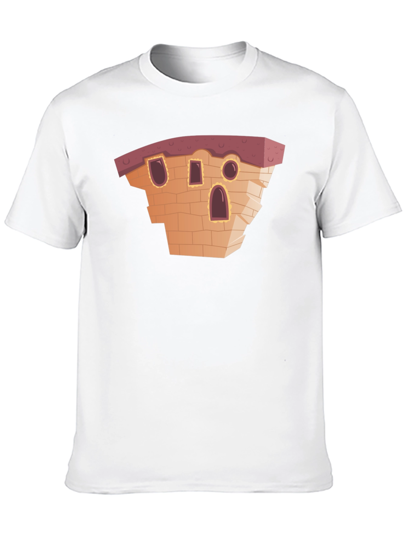 Cartoon Building Black T-Shirt