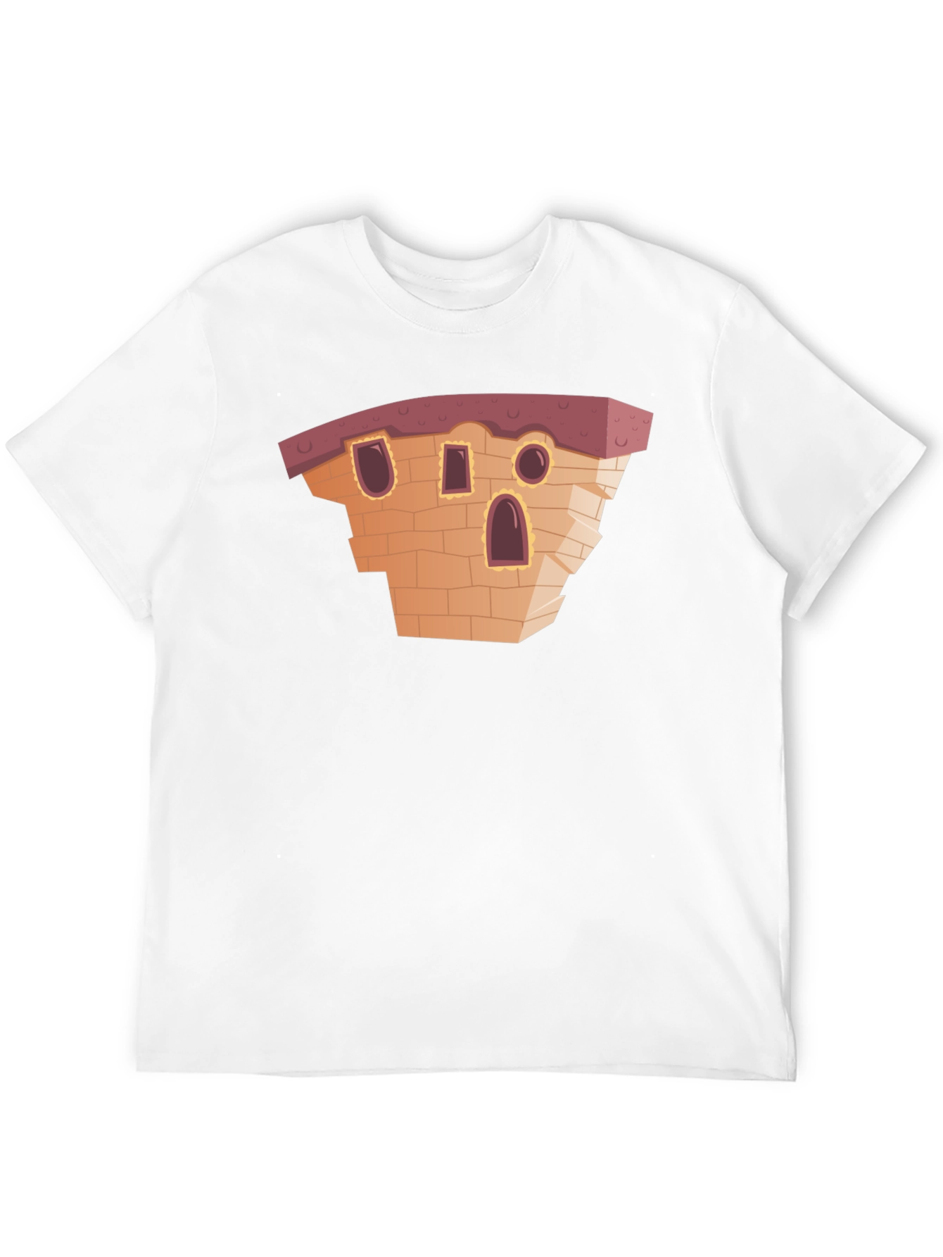 Cartoon Building Black T-Shirt