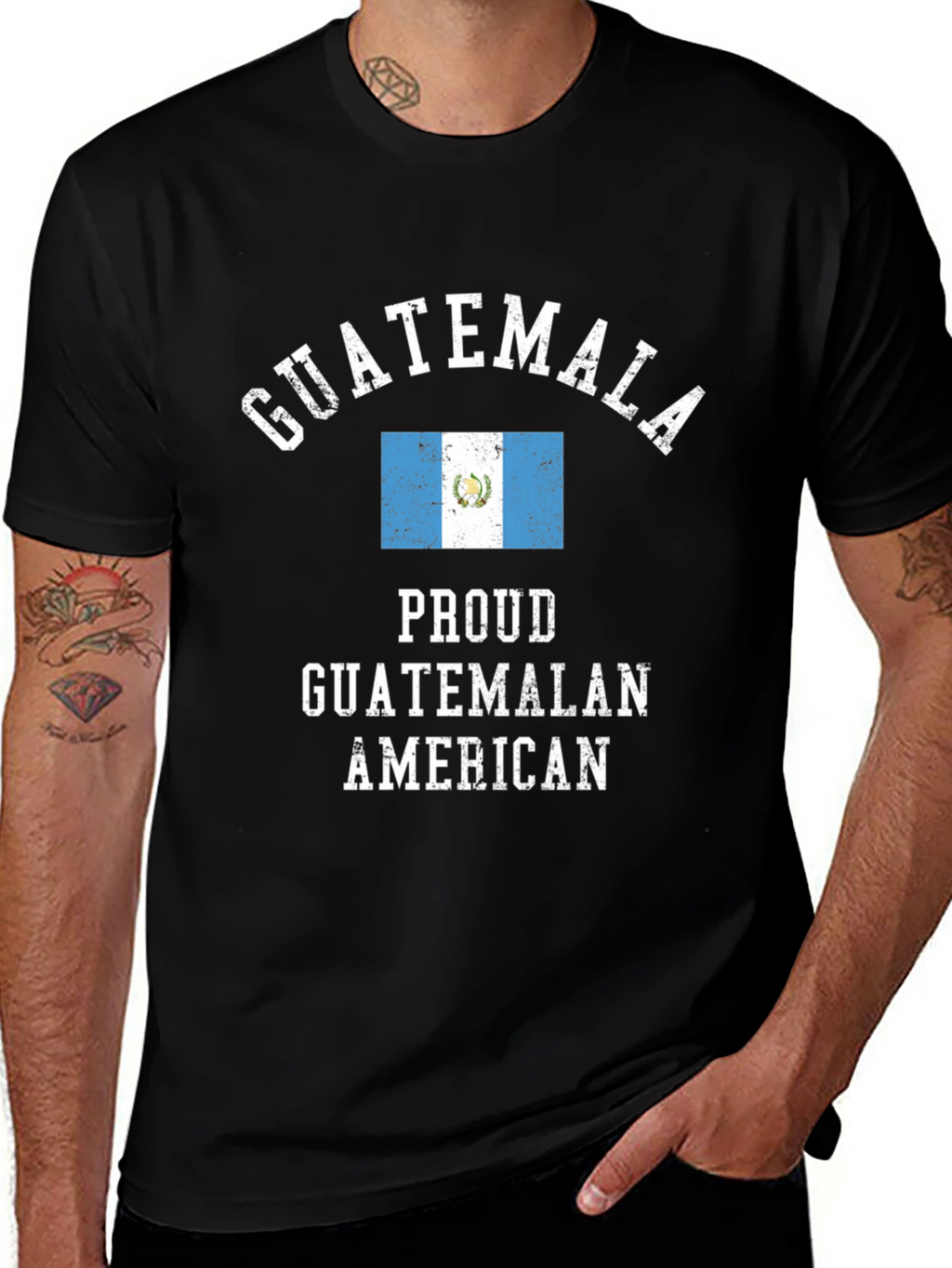 Proud Guatemalan American Black T-Shirt
