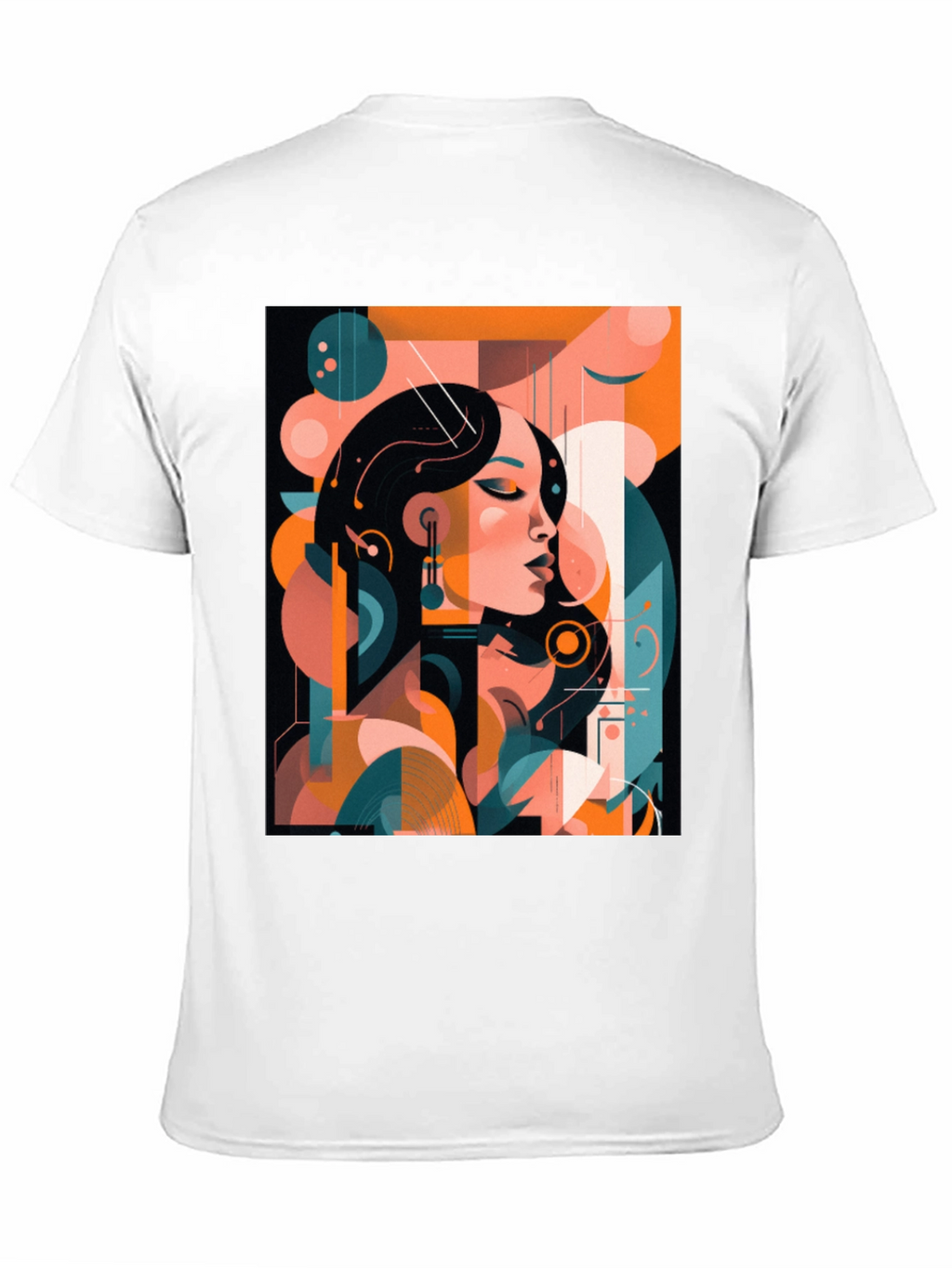 Abstract Woman Graphic Print Black T-Shirt