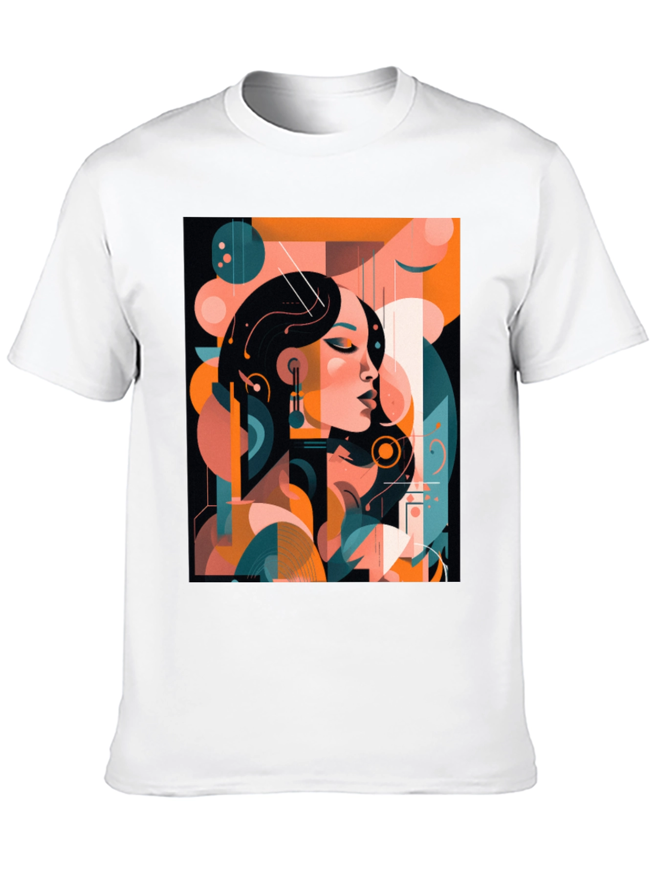Abstract Woman Graphic Print Black T-Shirt
