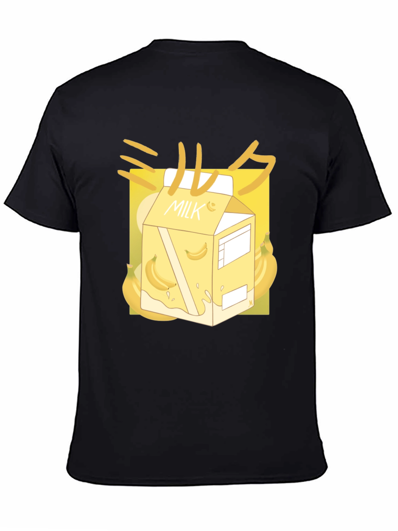 Banana Milk T-Shirt - Kawaii Style Black Tee