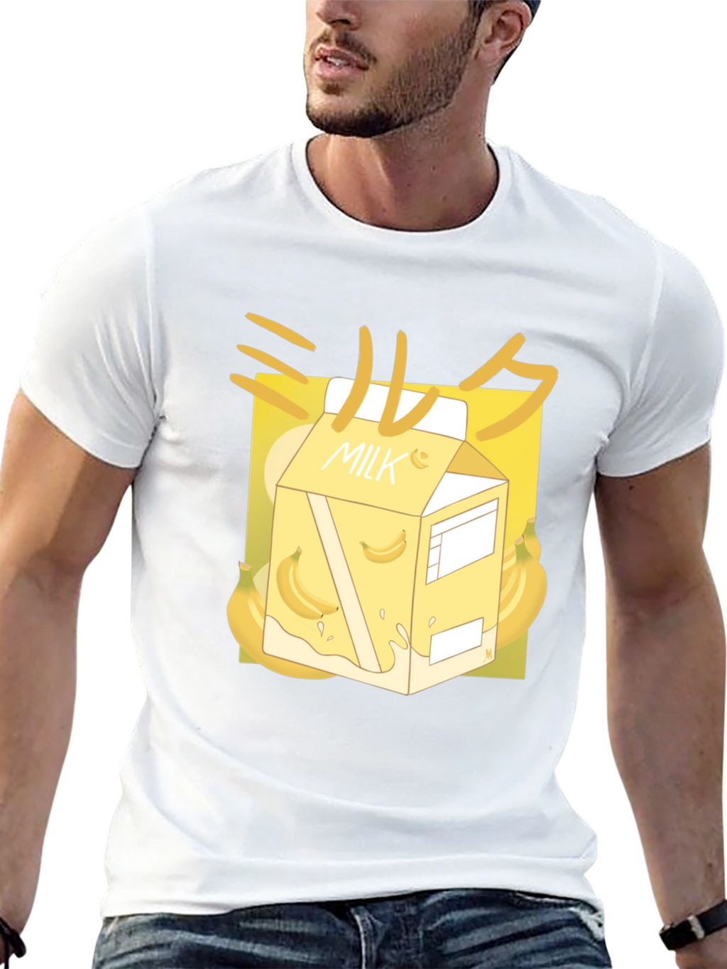 Banana Milk T-Shirt - Kawaii Style Black Tee