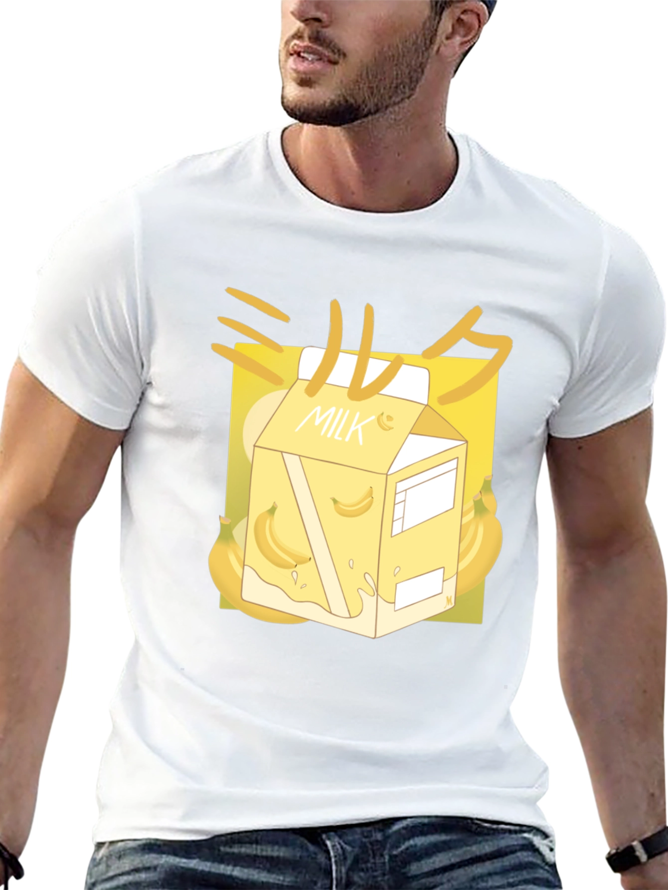 Banana Milk T-Shirt - Kawaii Style Black Tee