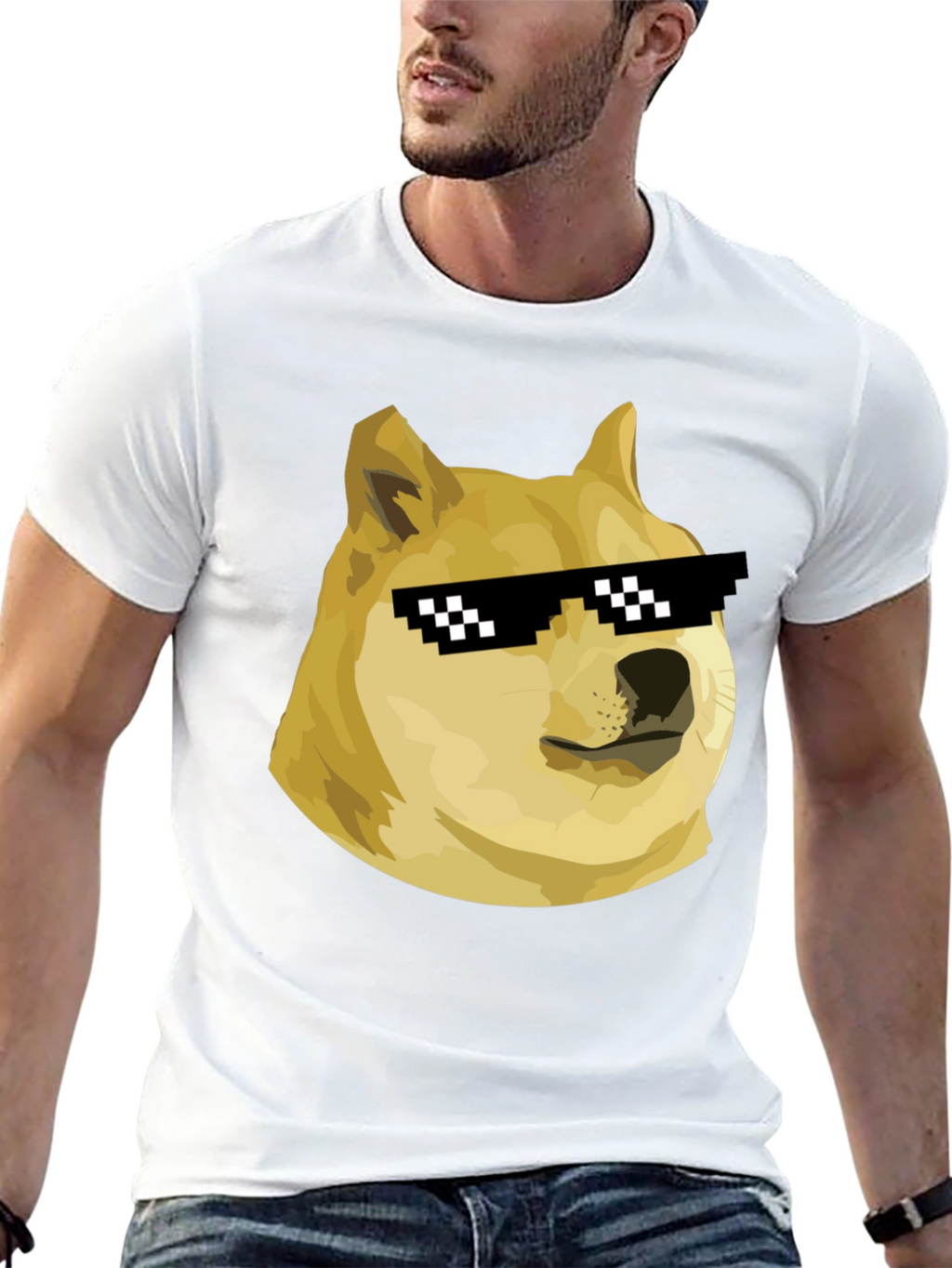 Doge Meme T-Shirt - Black Crew Neck