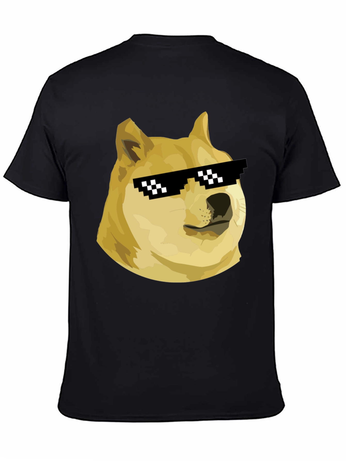Doge Meme T-Shirt - Black Crew Neck