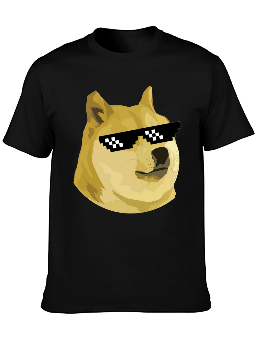 Doge Meme T-Shirt - Black Crew Neck