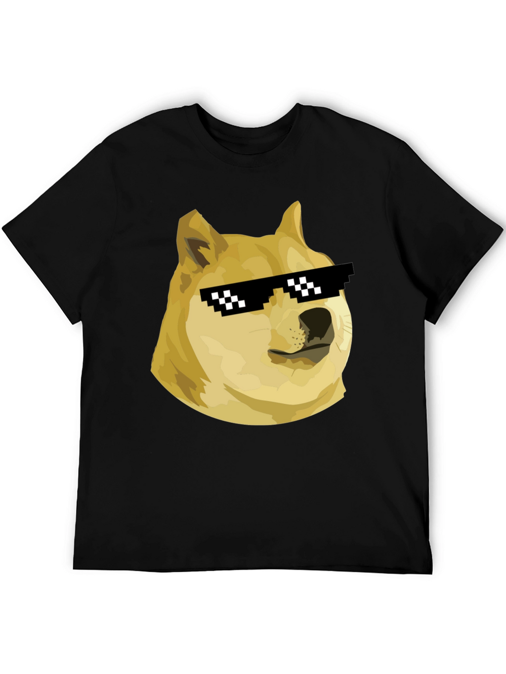 Doge Meme T-Shirt - Black Crew Neck