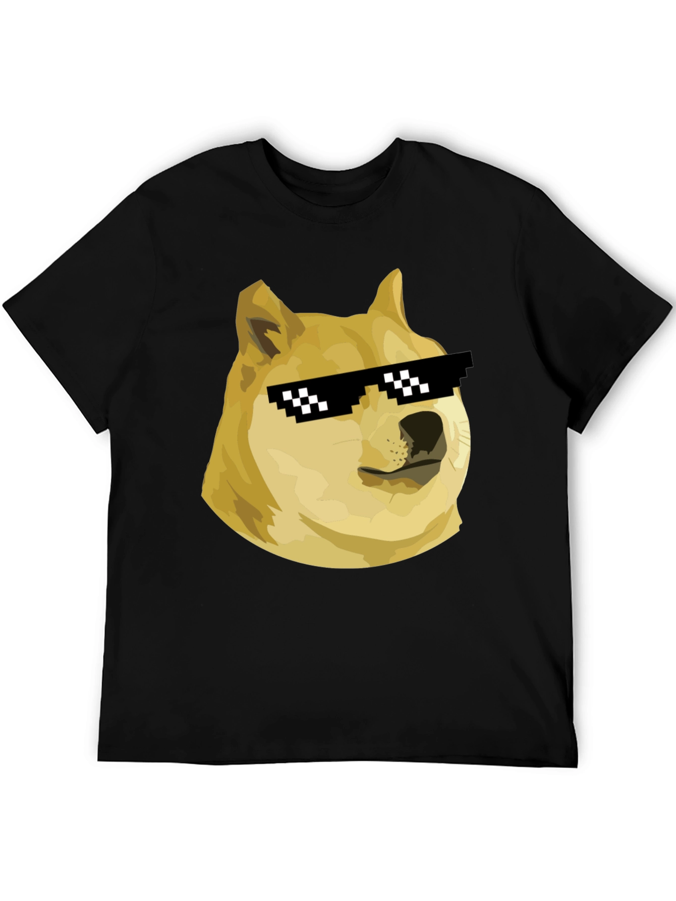 Doge Meme T-Shirt - Black Crew Neck