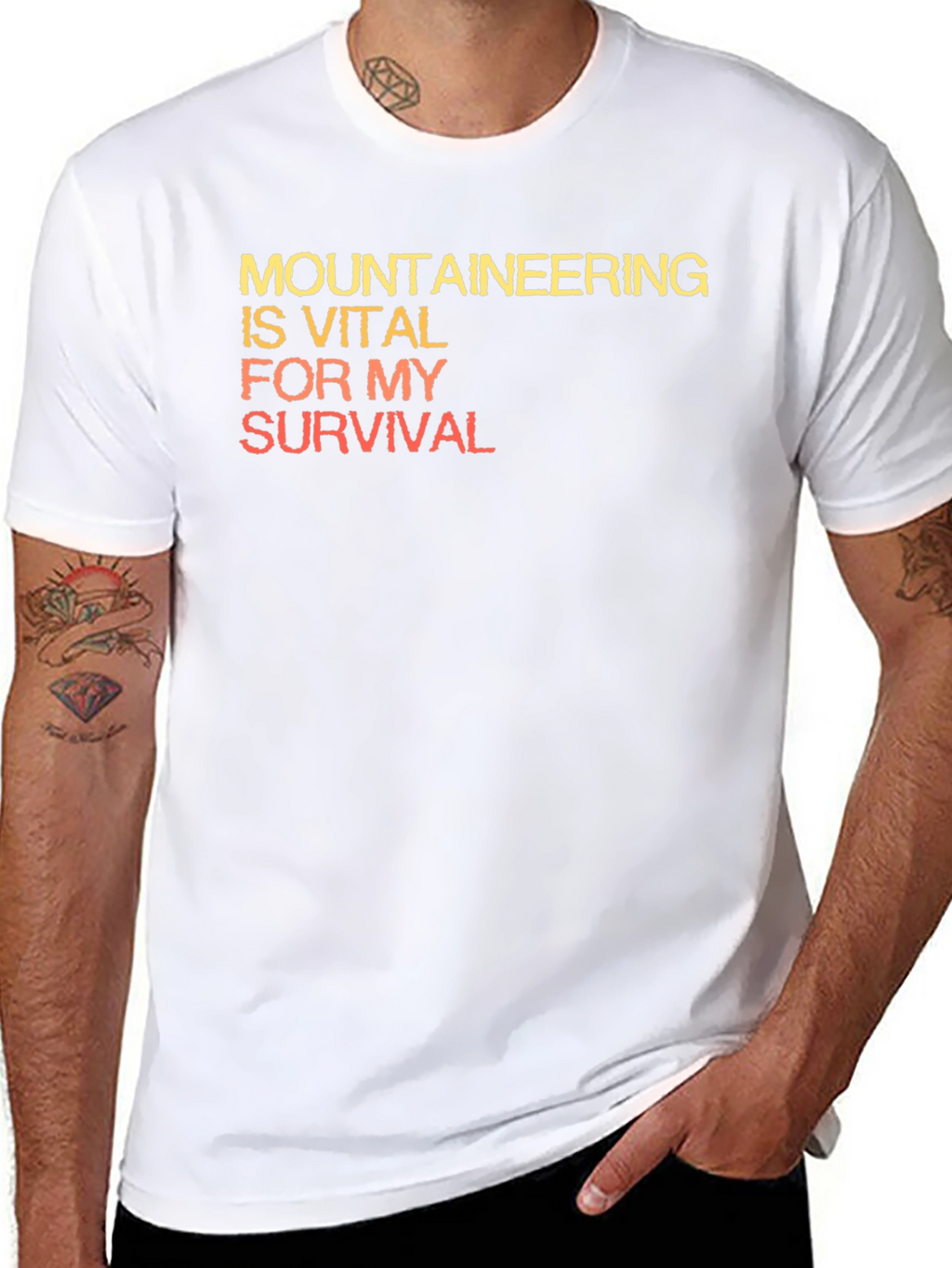 Mountaineering Vital For My Survival Black T-Shirt