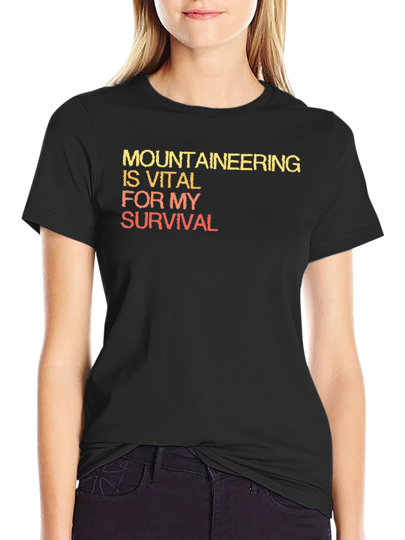 Mountaineering Vital For My Survival Black T-Shirt