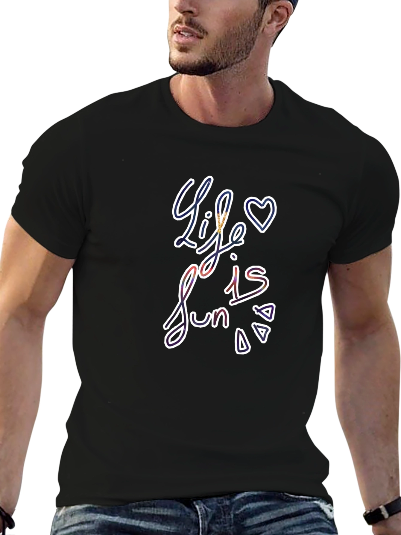Life is Fun Graphic Tee - Black