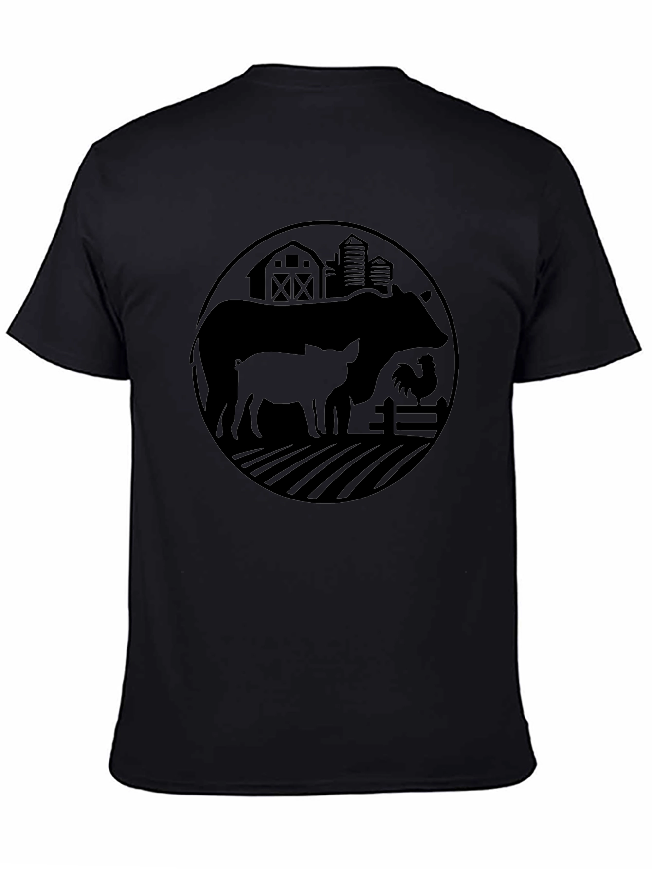 Farm Life Graphic Tee - Black Cotton T-Shirt