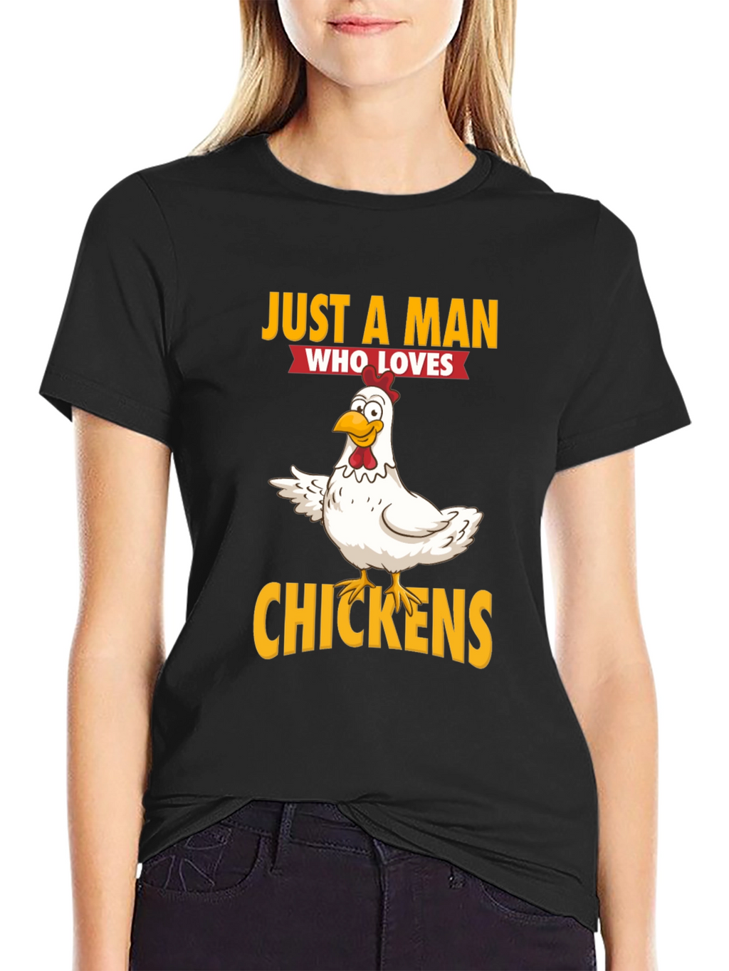 Just a Man Who Loves Chickens Graphic T-Shirt