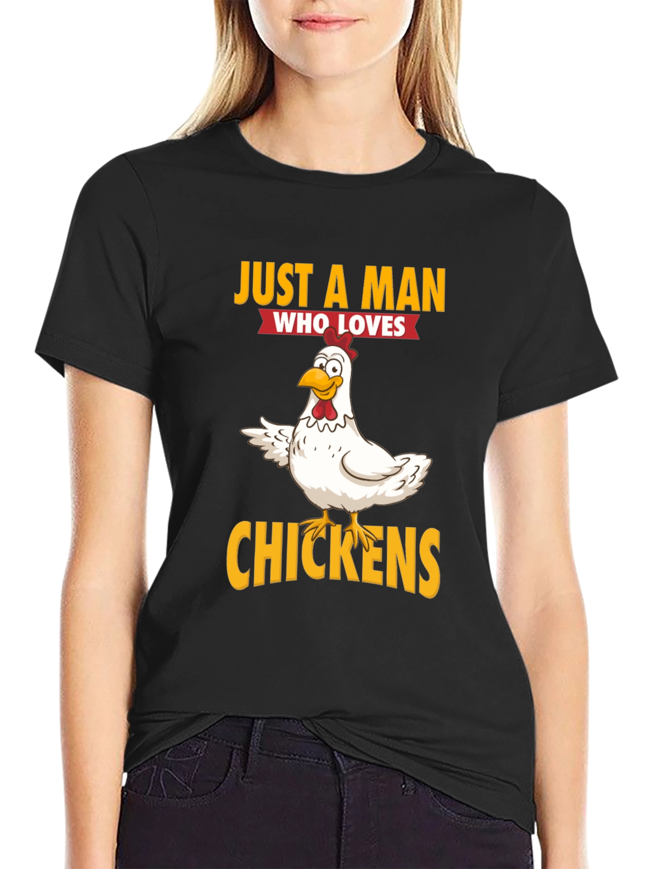 Just a Man Who Loves Chickens Graphic T-Shirt