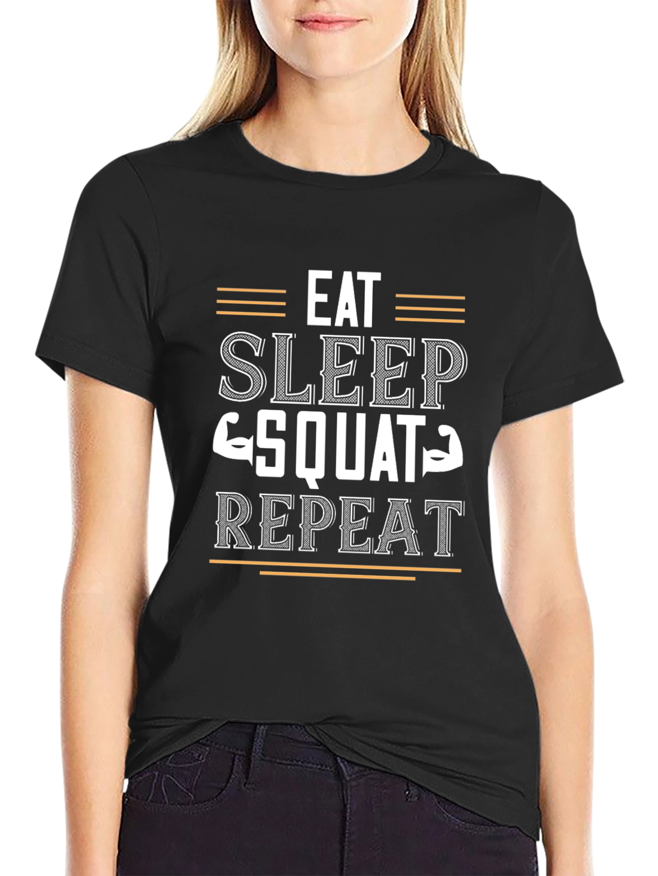 Eat Sleep Squat Repeat Gym Workout T-Shirt