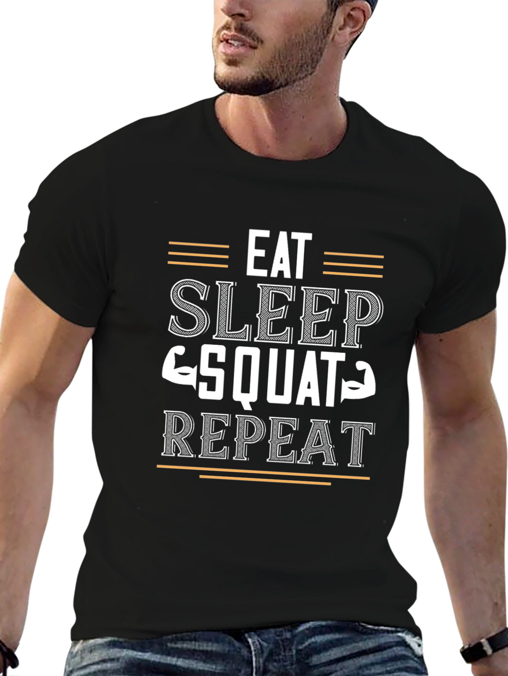 Eat Sleep Squat Repeat Gym Workout T-Shirt