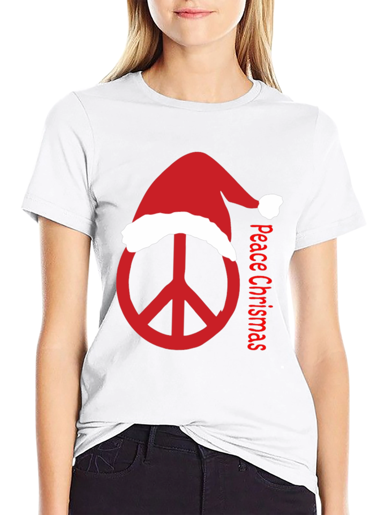 Peace Christmas T-Shirt - Holiday Peace Sign Tee