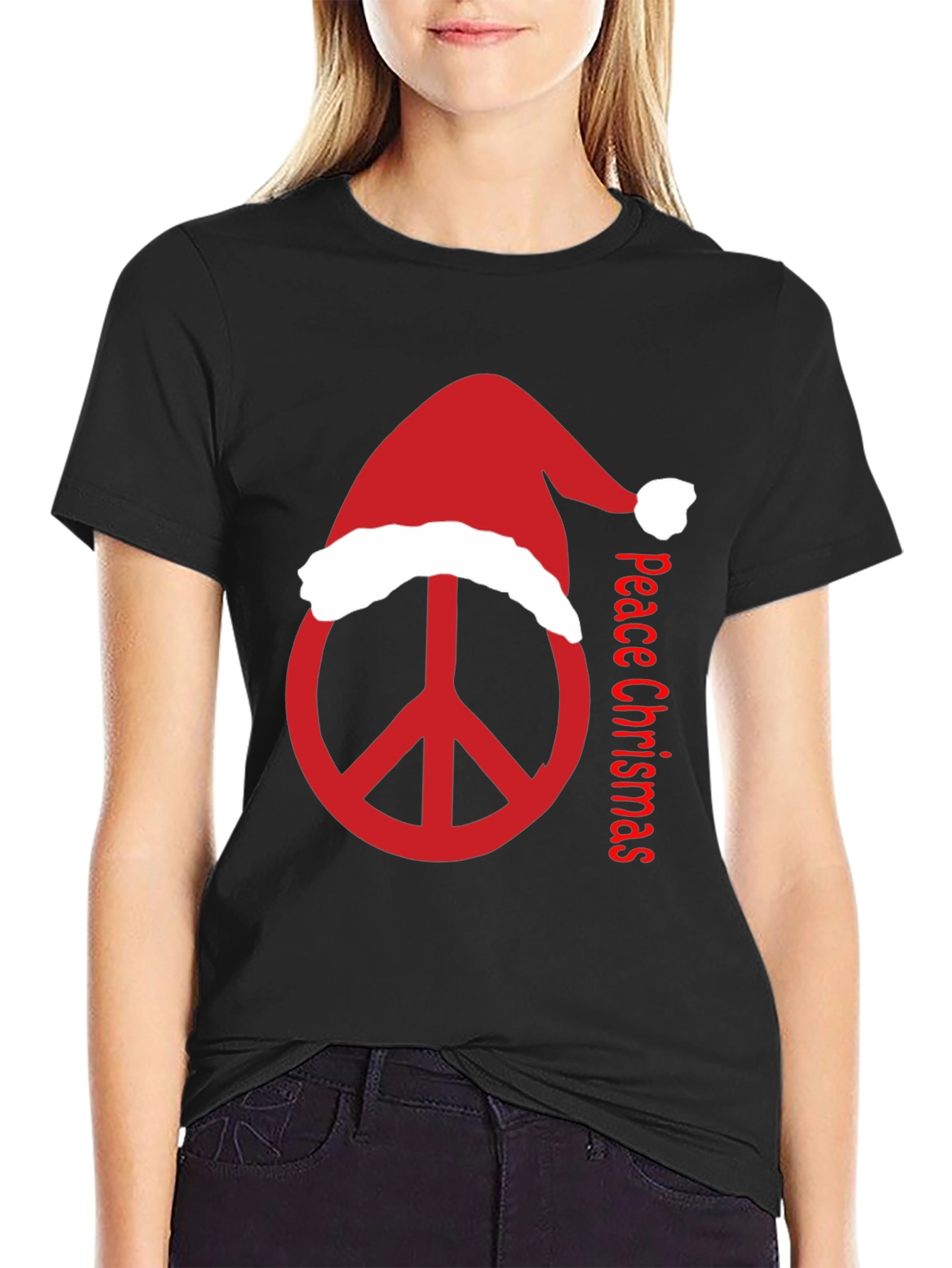 Peace Christmas T-Shirt - Holiday Peace Sign Tee
