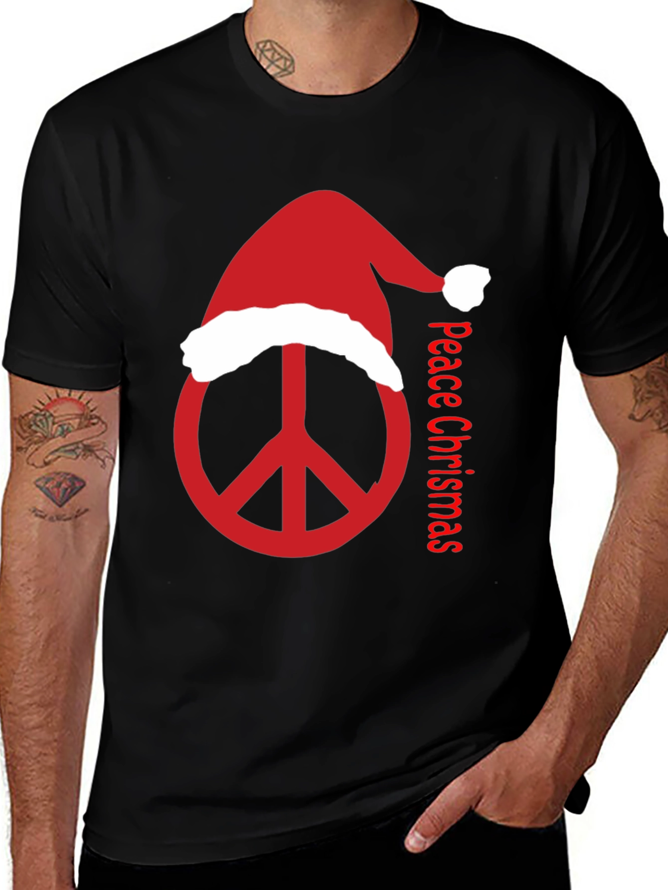 Peace Christmas T-Shirt - Holiday Peace Sign Tee