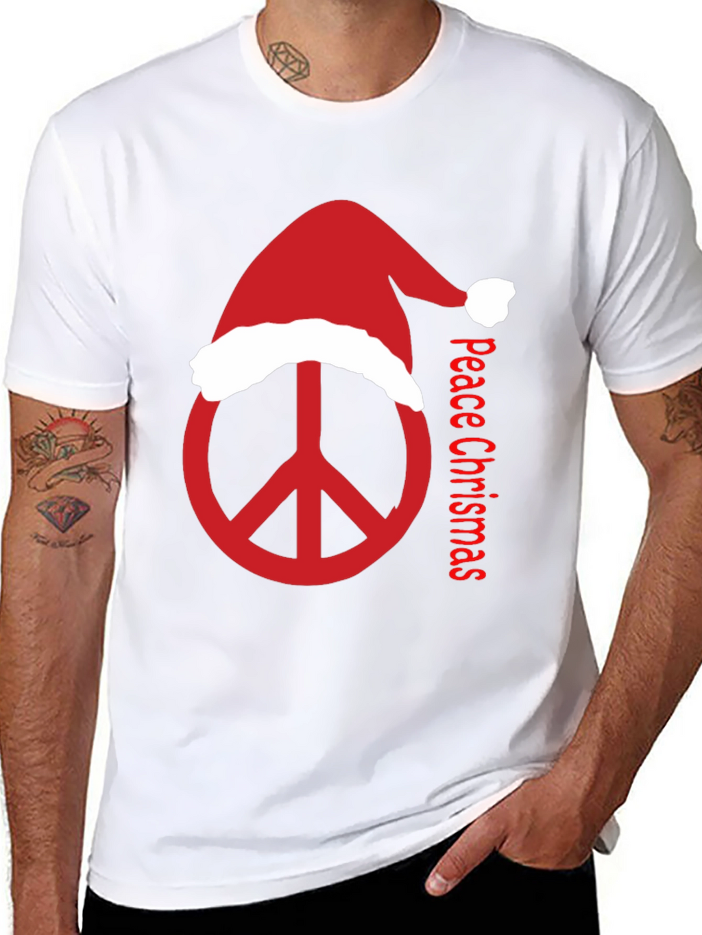 Peace Christmas T-Shirt - Holiday Peace Sign Tee