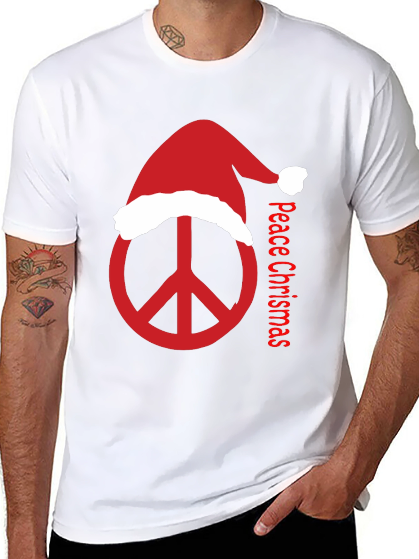 Peace Christmas T-Shirt - Holiday Peace Sign Tee