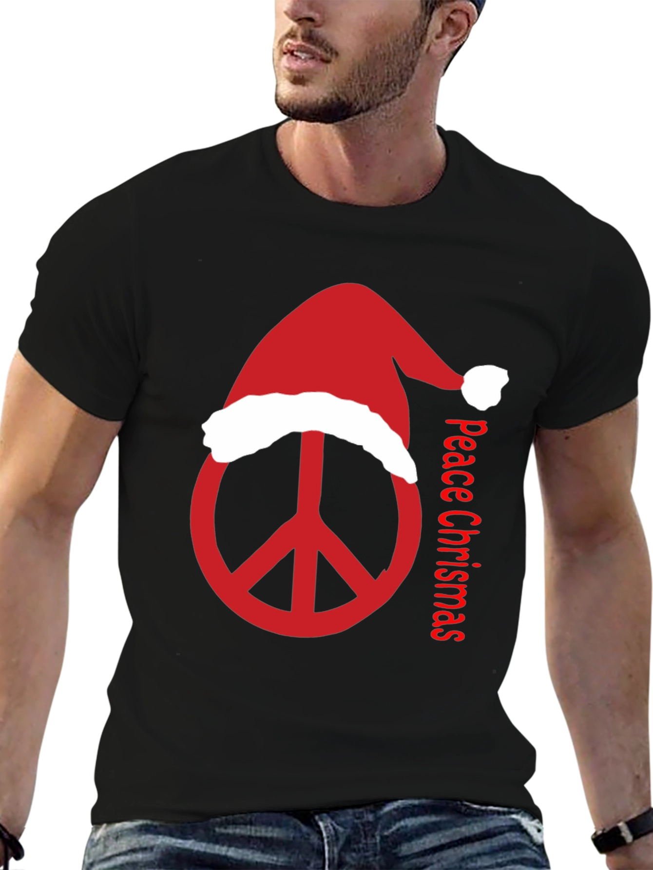 Peace Christmas T-Shirt - Holiday Peace Sign Tee