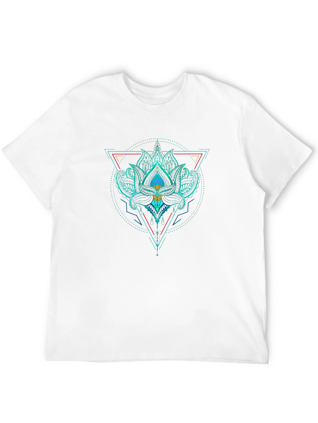 Geometric Lotus T-Shirt - Black