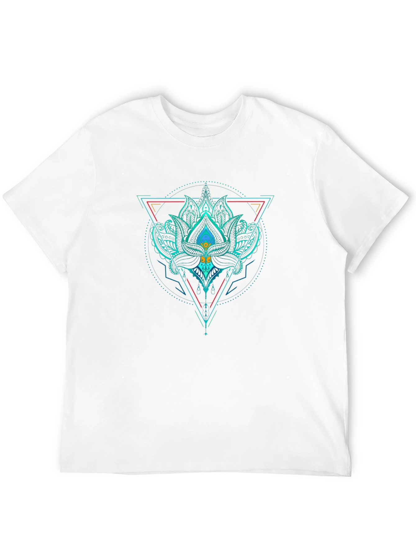 Geometric Lotus T-Shirt - Black