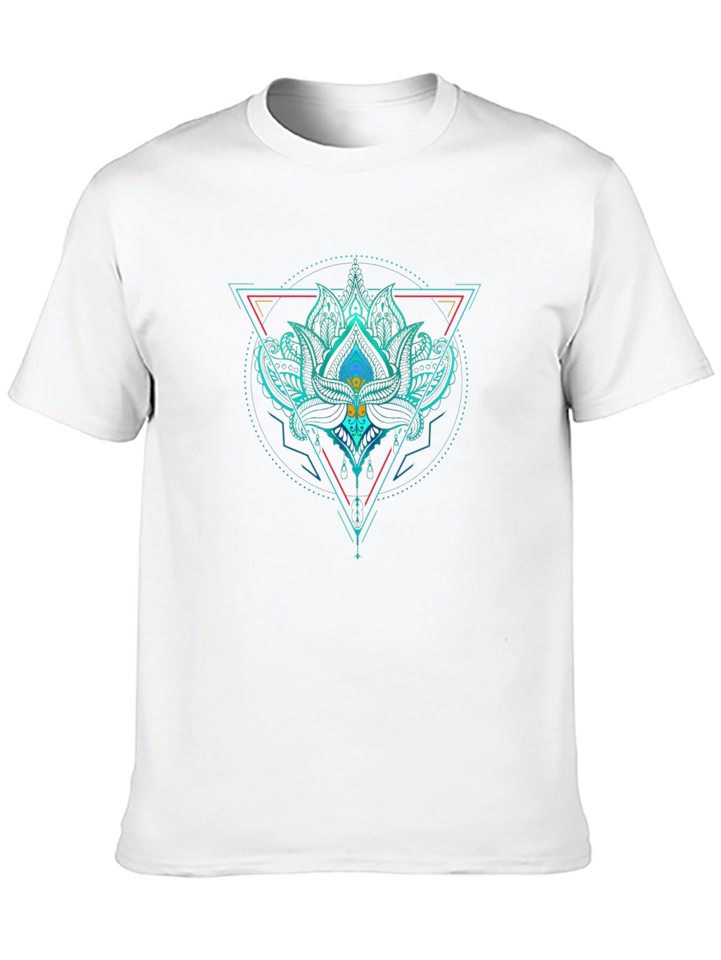 Geometric Lotus T-Shirt - Black