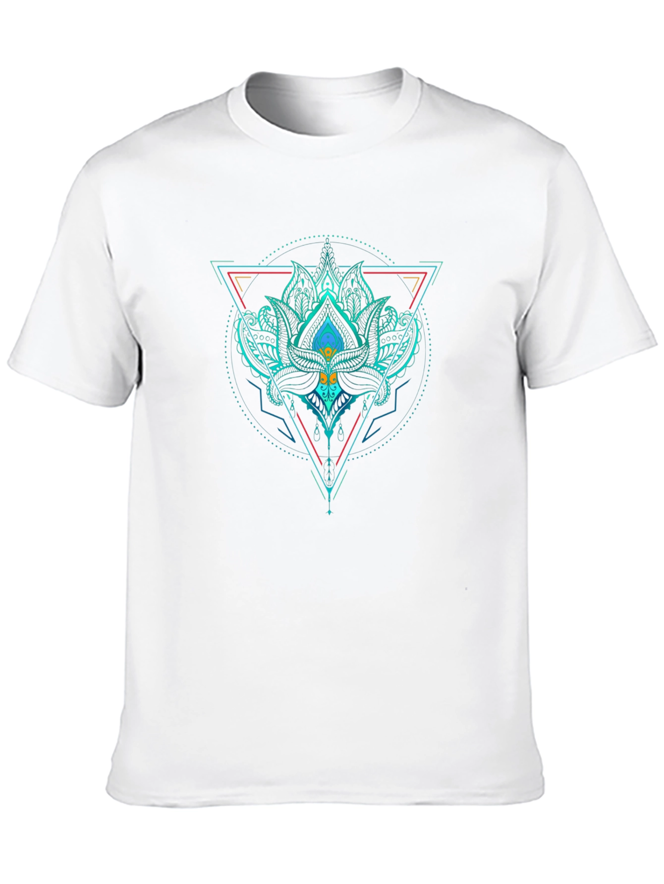 Geometric Lotus T-Shirt - Black