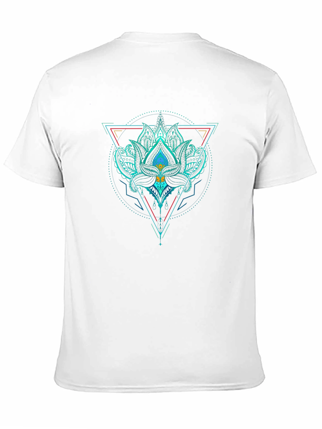 Geometric Lotus T-Shirt - Black