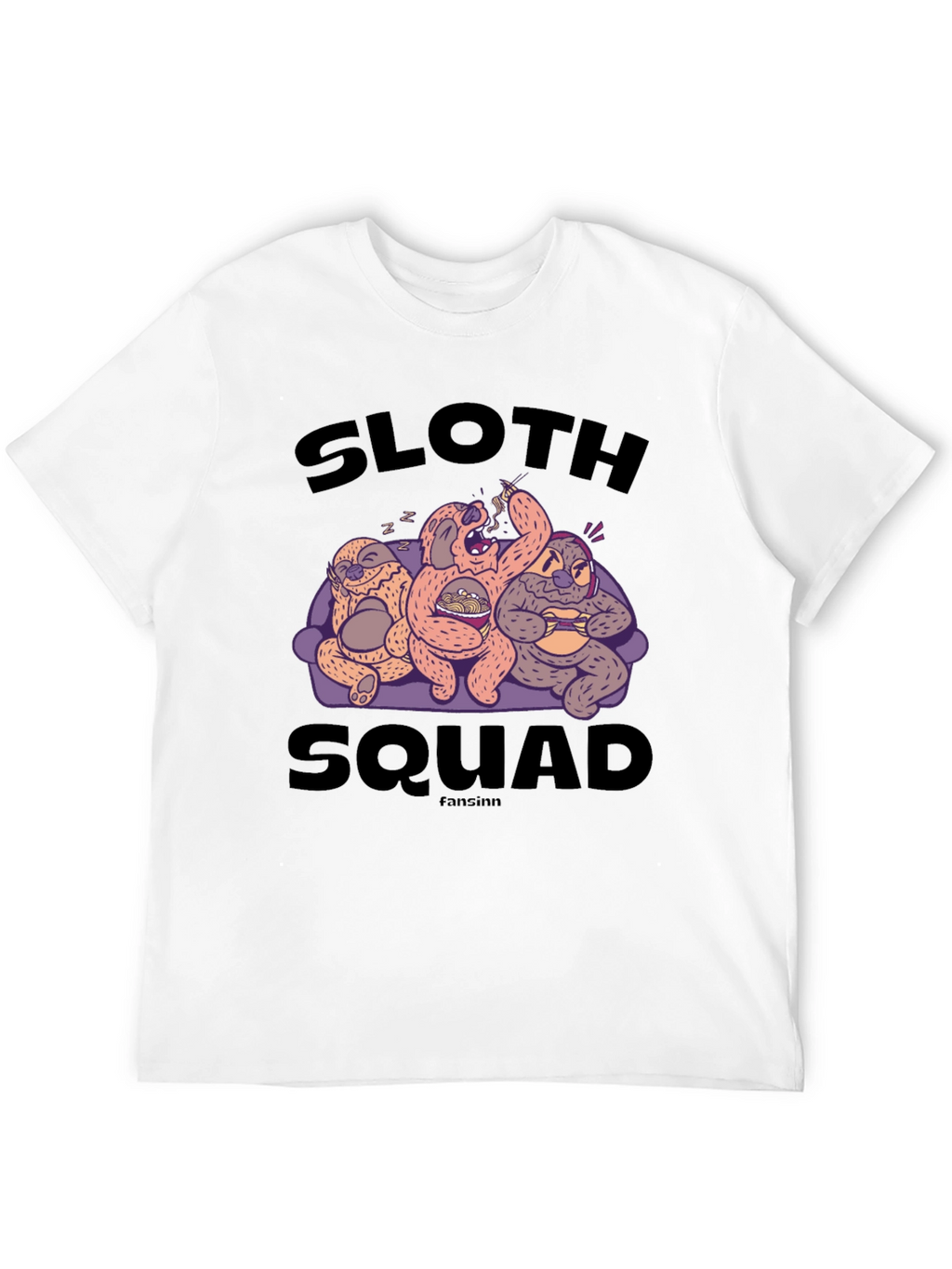 Sloth Squad Black Graphic T-Shirt