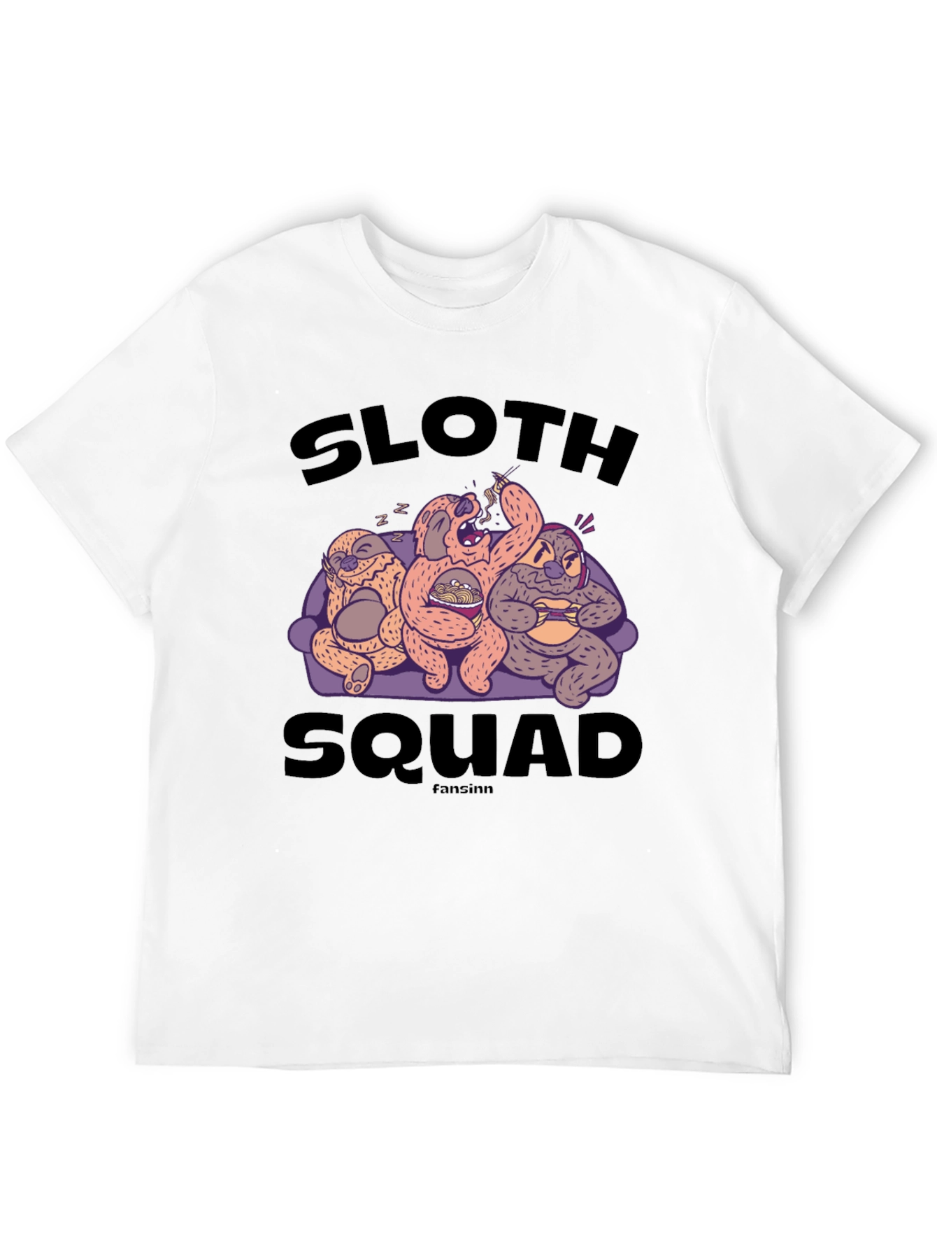 Sloth Squad Black Graphic T-Shirt