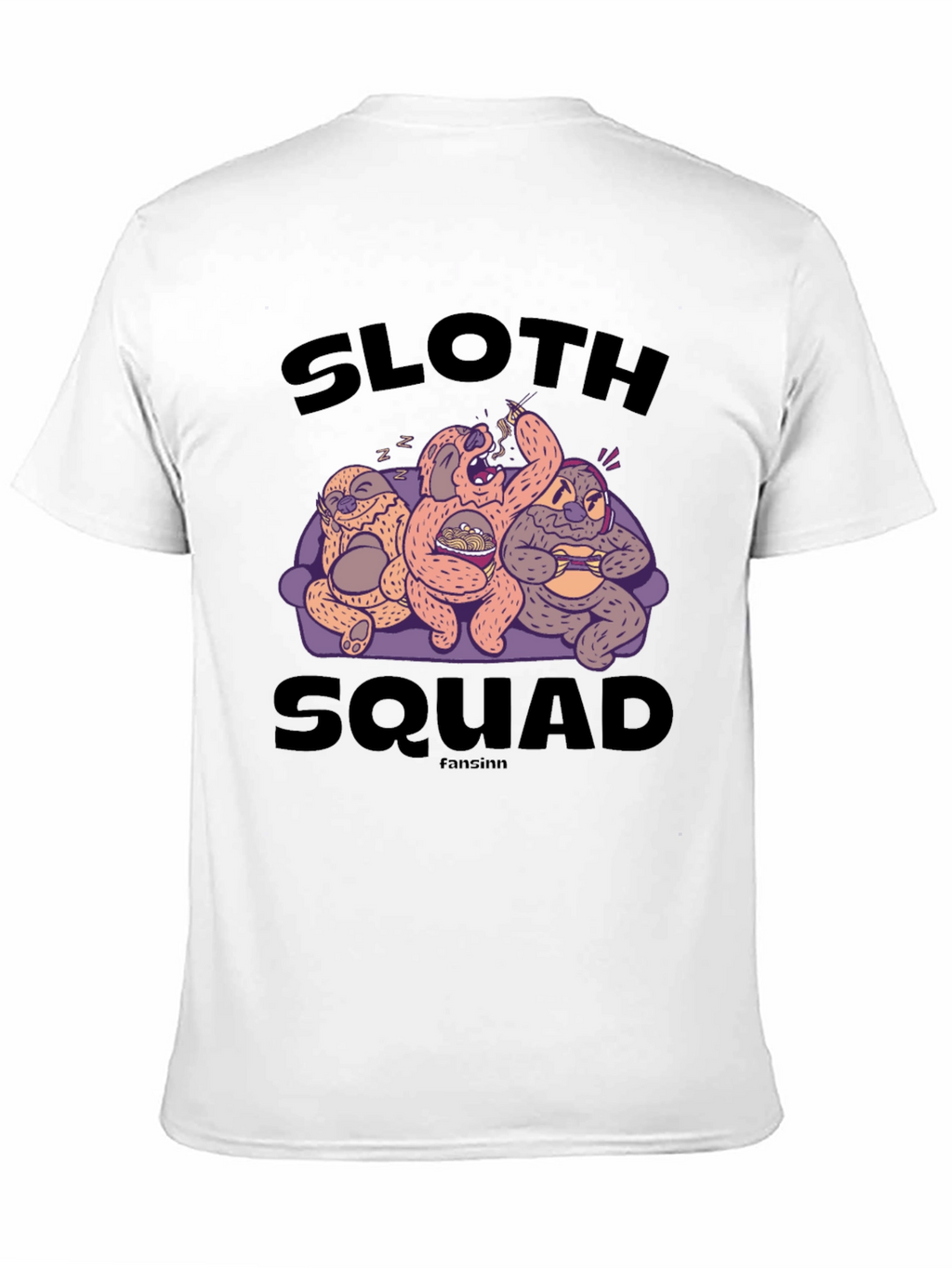 Sloth Squad Black Graphic T-Shirt