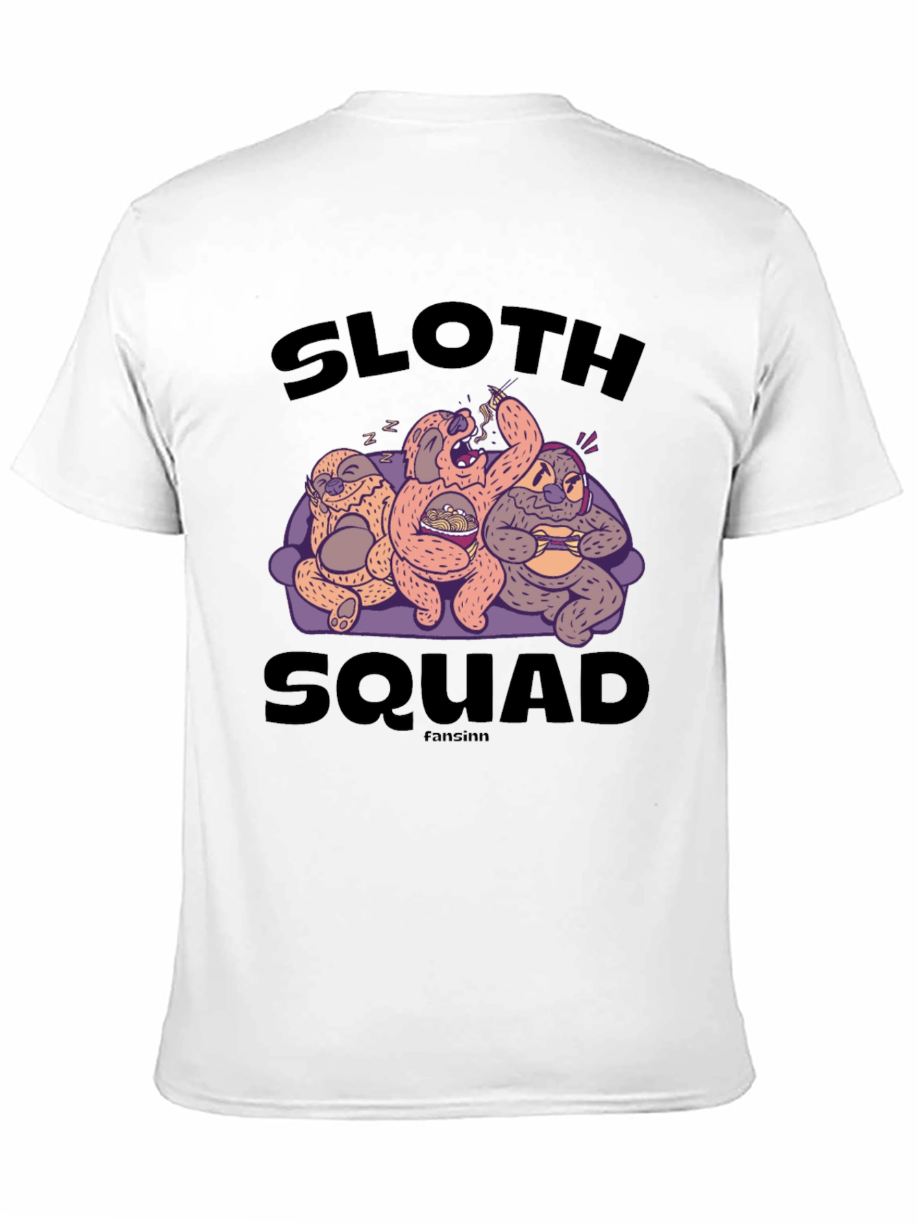 Sloth Squad Black Graphic T-Shirt