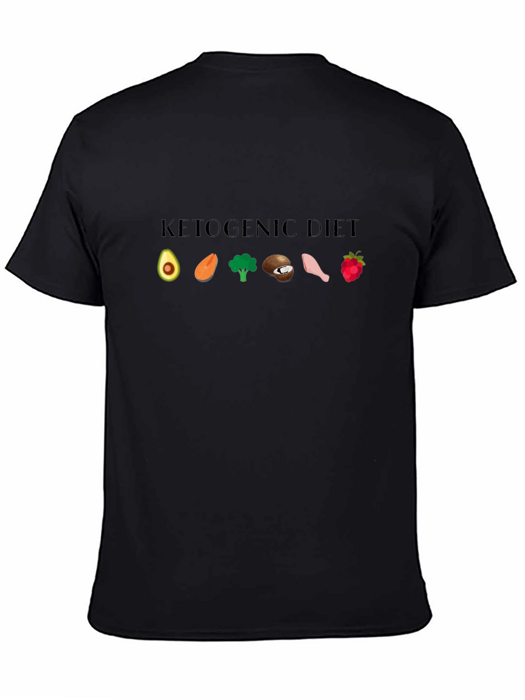 Ketogenic Diet Black T-Shirt Keto Food Icons