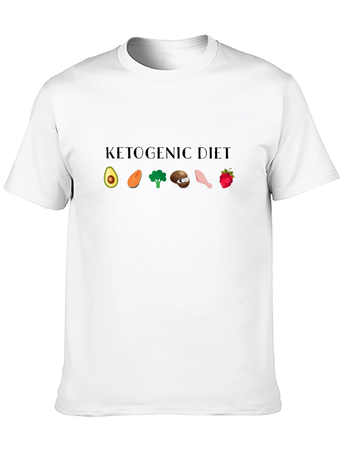 Ketogenic Diet Black T-Shirt Keto Food Icons